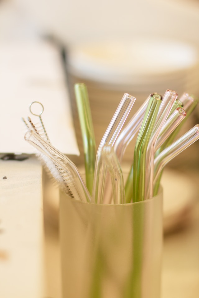 zero waste reusable glass straws